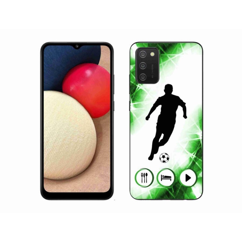 Gélový kryt mmCase na mobil Samsung Galaxy A02s (164.2x75.9x9.1mm) - futbalista