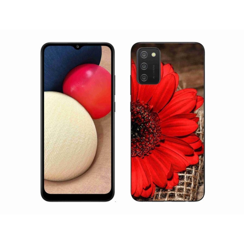 Gélový kryt mmCase na mobil Samsung Galaxy A02s (164.2x75.9x9.1mm) - gerbera