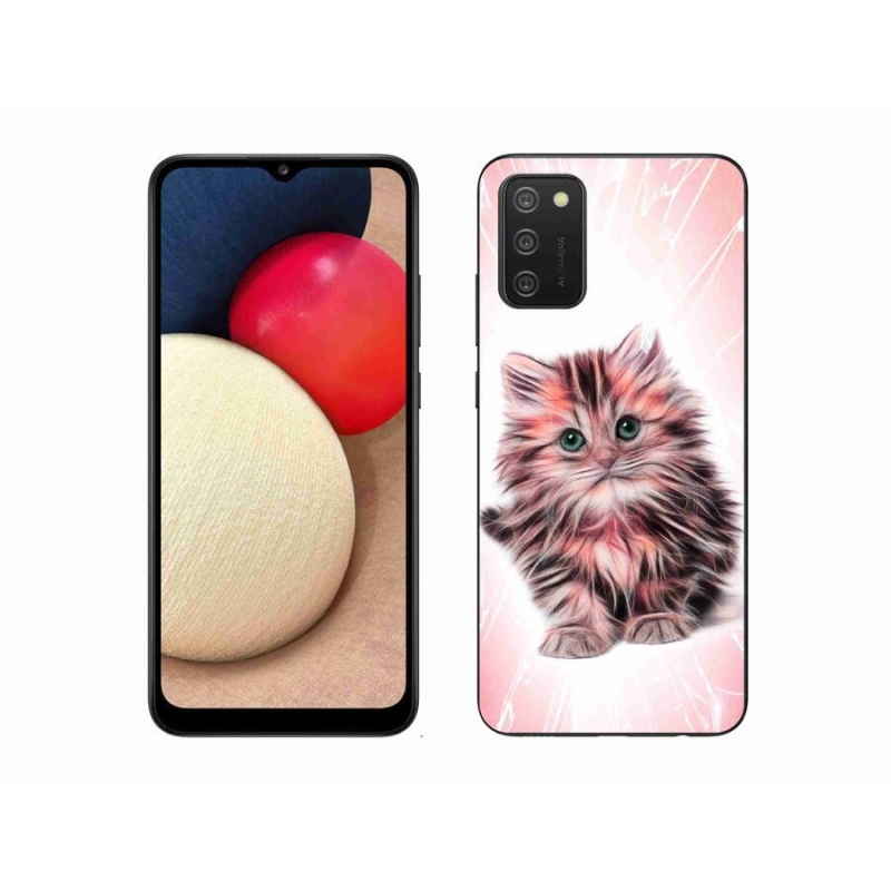 Gélový kryt mmCase na mobil Samsung Galaxy A02s (164.2x75.9x9.1mm) - roztomilé mačiatko