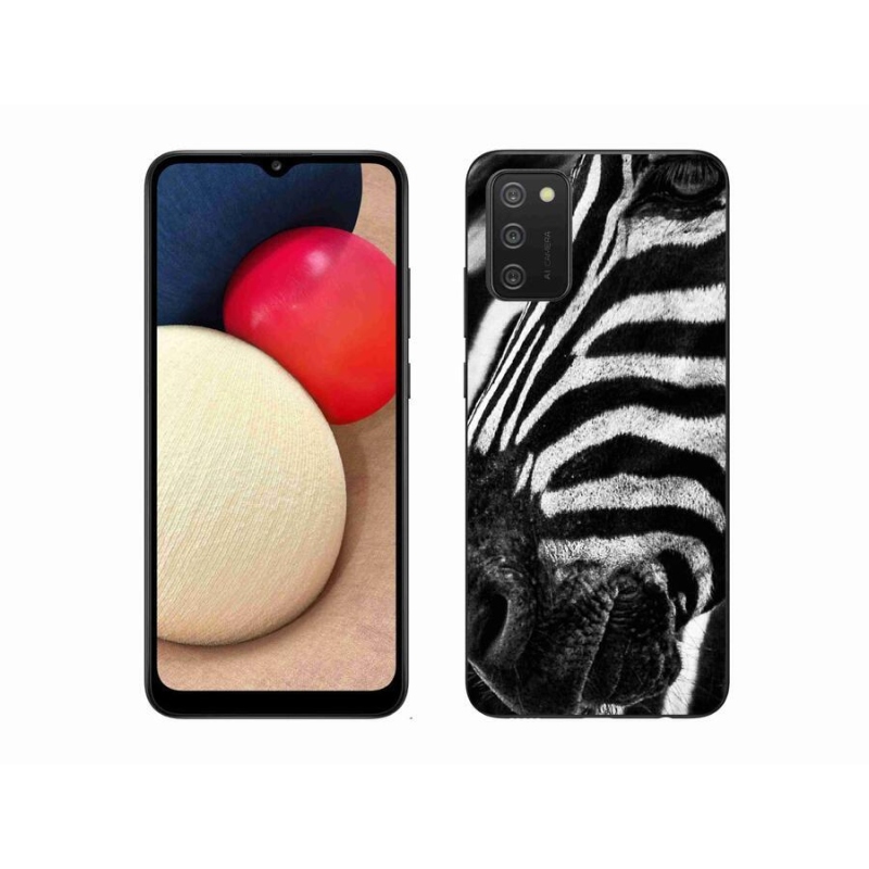 Gélový kryt mmCase na mobil Samsung Galaxy A02s (164.2x75.9x9.1mm) - zebra