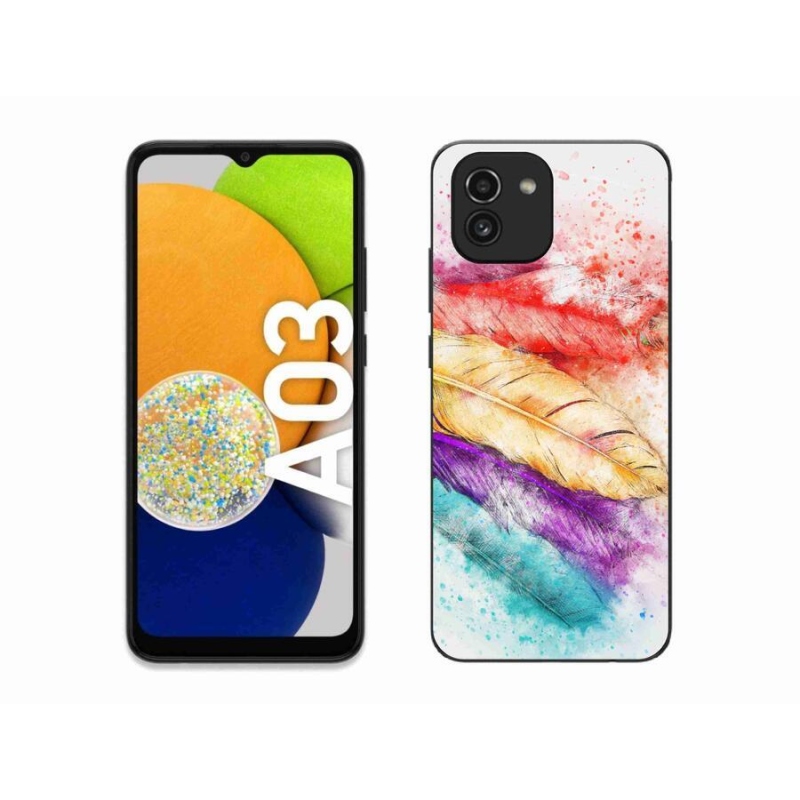 Gélový kryt mmCase na mobil Samsung Galaxy A03 - farebné perie