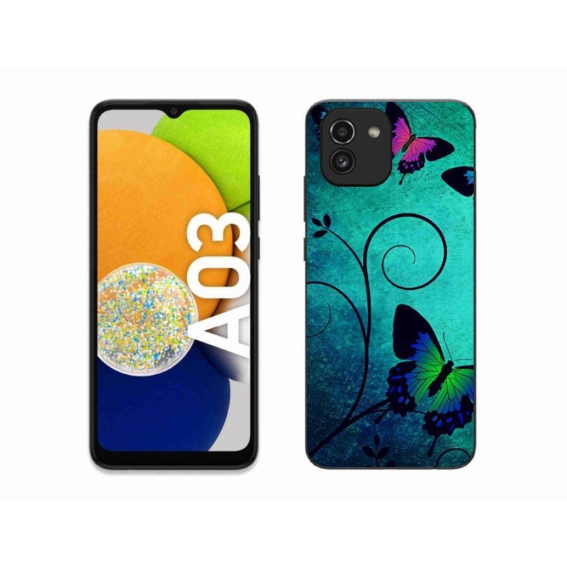 Gélový kryt mmCase na mobil Samsung Galaxy A03 - farební motýle