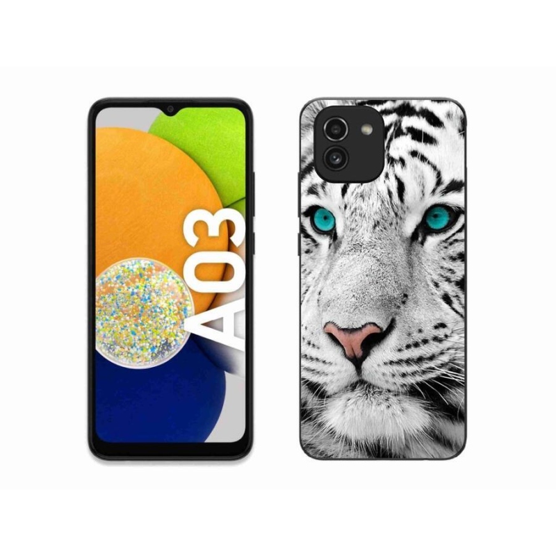 Gélový kryt mmCase na mobil Samsung Galaxy A03 - biely tiger