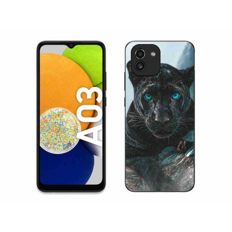 Gélový kryt mmCase na mobil Samsung Galaxy A03 - čierny panter