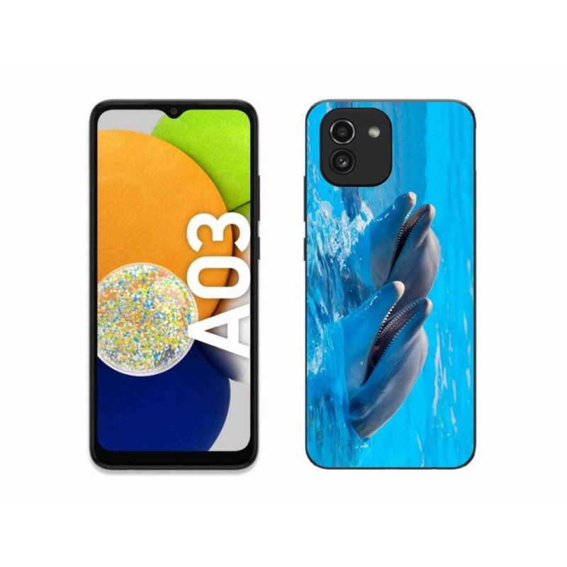 Gélový kryt mmCase na mobil Samsung Galaxy A03 - delfíny