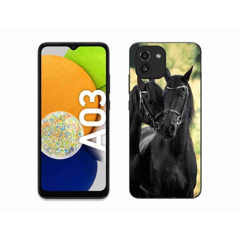 Gélový kryt mmCase na mobil Samsung Galaxy A03 - dva čierne kone