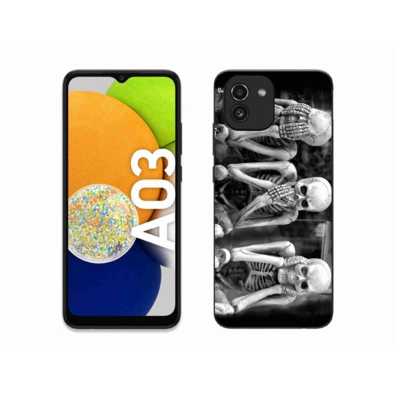 Gélový kryt mmCase na mobil Samsung Galaxy A03 - kostlivci