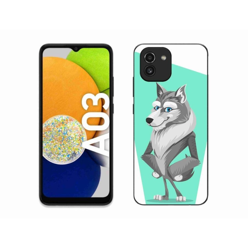 Gélový kryt mmCase na mobil Samsung Galaxy A03 - kreslený vlk