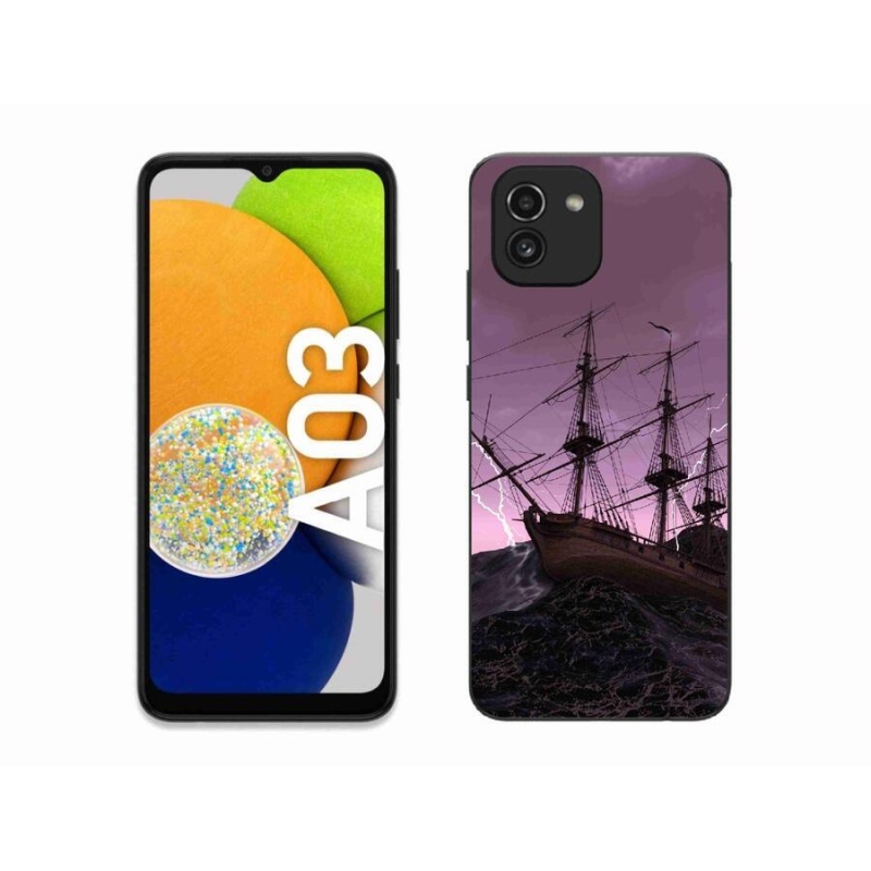 Gélový kryt mmCase na mobil Samsung Galaxy A03 - loď v búrke