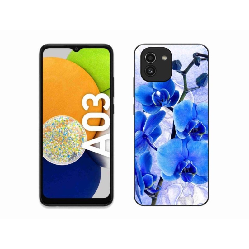 Gélový kryt mmCase na mobil Samsung Galaxy A03 - modré kvety