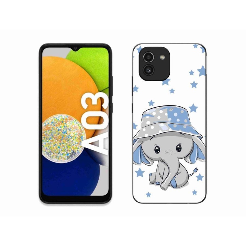 Gélový kryt mmCase na mobil Samsung Galaxy A03 - modrý slon