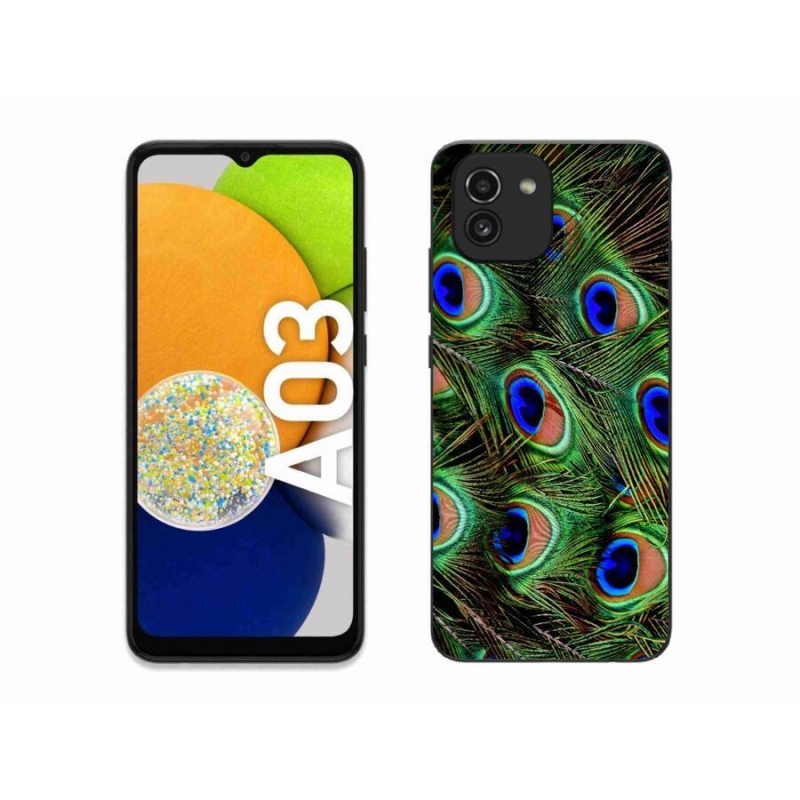 Gélový kryt mmCase na mobil Samsung Galaxy A03 - pávie perie