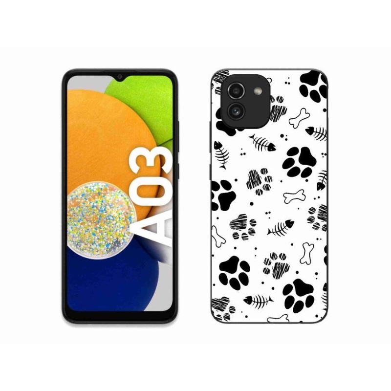 Gélový kryt mmCase na mobil Samsung Galaxy A03 - psie labky 1