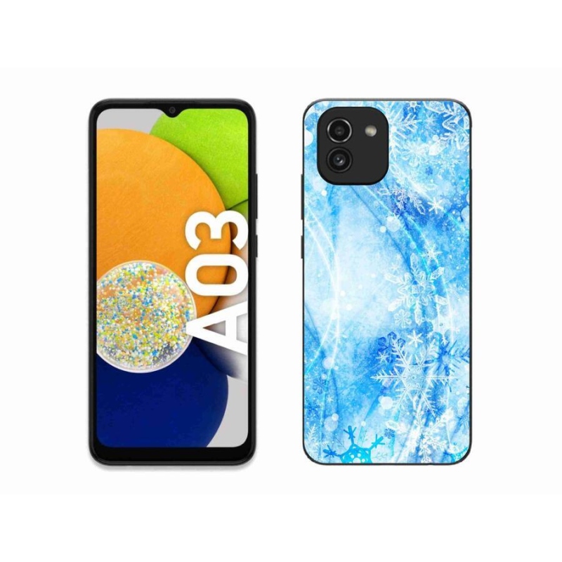 Gélový kryt mmCase na mobil Samsung Galaxy A03 - snehové vločky