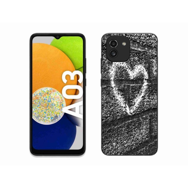 Gélový kryt mmCase na mobil Samsung Galaxy A03 - srdce na stene