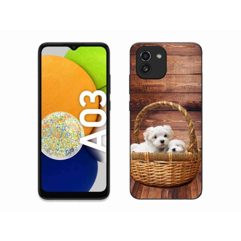 Gélový kryt mmCase na mobil Samsung Galaxy A03 - šteniatka