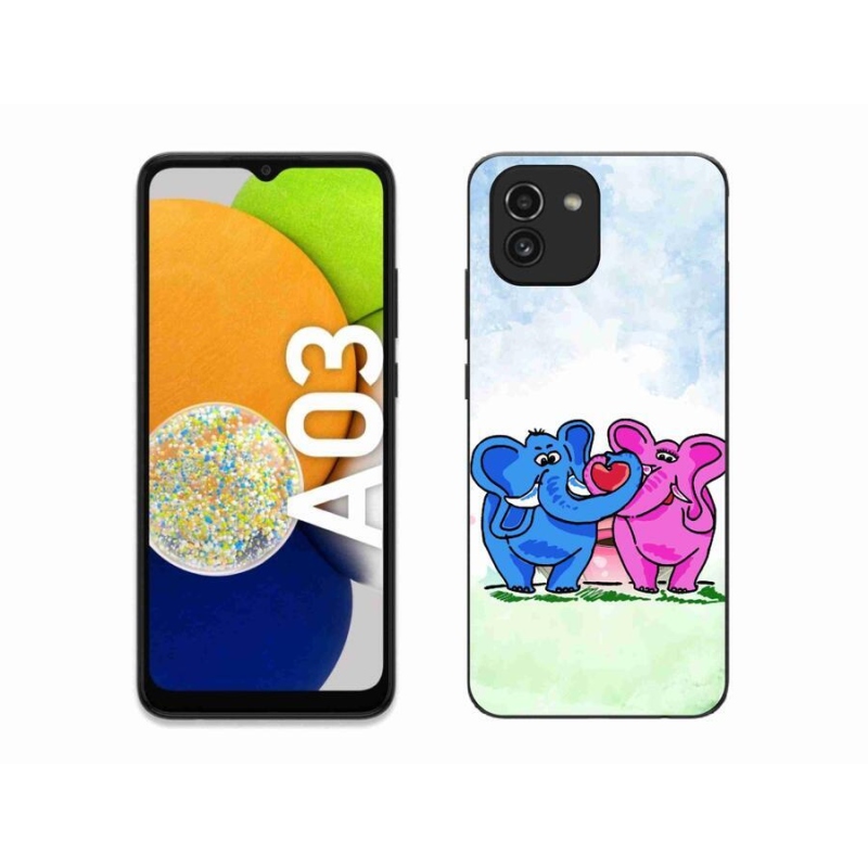 Gélový kryt mmCase na mobil Samsung Galaxy A03 - zamilovaní slony