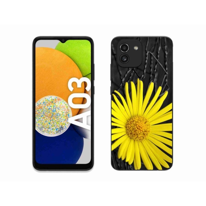 Gélový kryt mmCase na mobil Samsung Galaxy A03 - žltý kvet