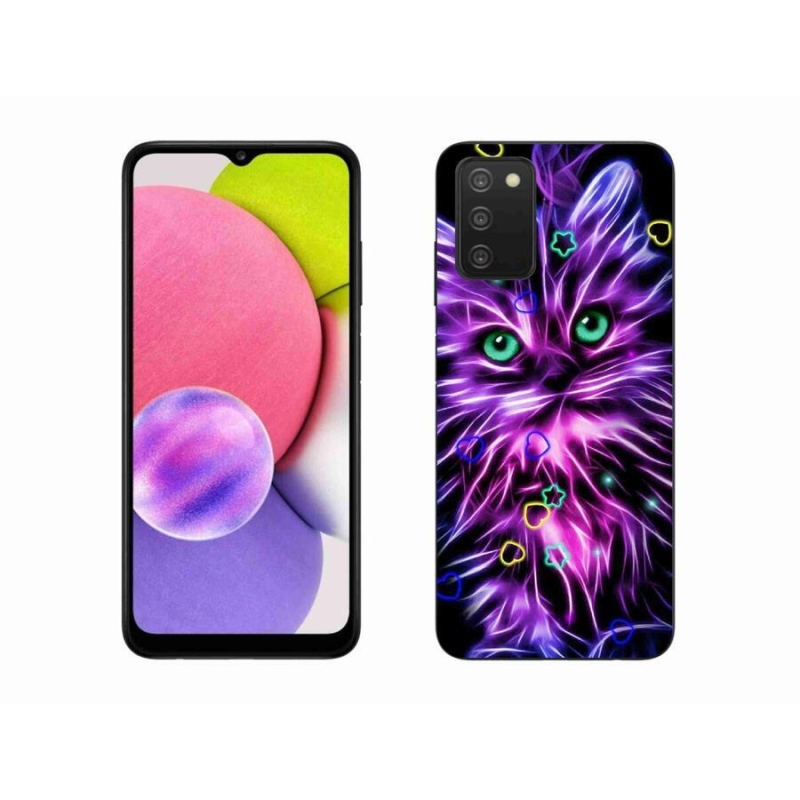 Gélový kryt mmCase na mobil Samsung Galaxy A03s (166.6 x 75.9 x 9.1) - abstraktná mačka