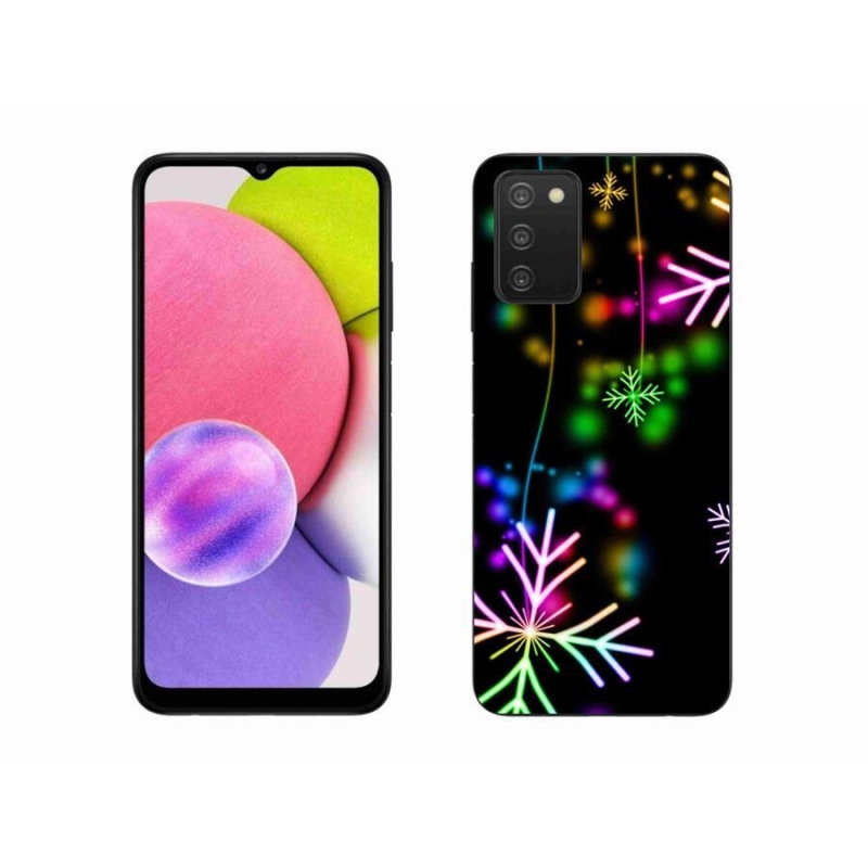 Gélový kryt mmCase na mobil Samsung Galaxy A03s (166.6 x 75.9 x 9.1) - farebné vločky