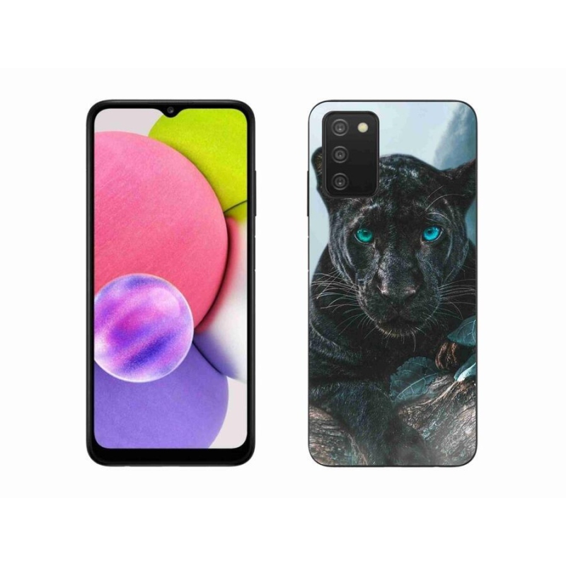 Gélový kryt mmCase na mobil Samsung Galaxy A03s (166.6 x 75.9 x 9.1) - čierny panter