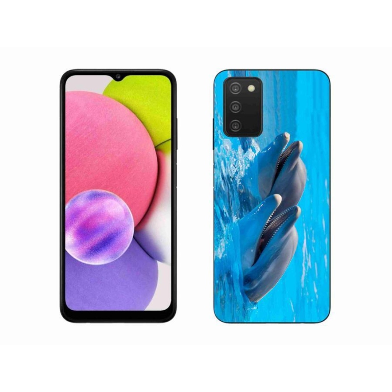 Gélový kryt mmCase na mobil Samsung Galaxy A03s (166.6 x 75.9 x 9.1) - delfíny