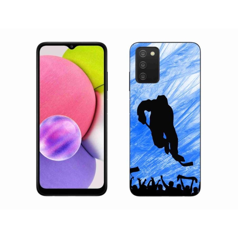 Gélový kryt mmCase na mobil Samsung Galaxy A03s (166.6 x 75.9 x 9.1) - hokejový hráč