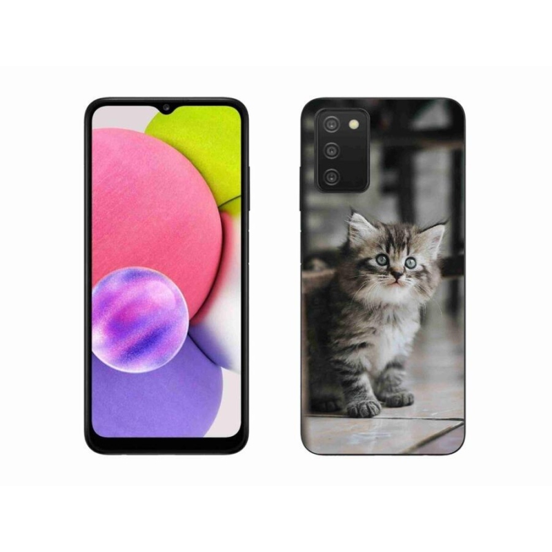 Gélový kryt mmCase na mobil Samsung Galaxy A03s (166.6 x 75.9 x 9.1) - mačiatko