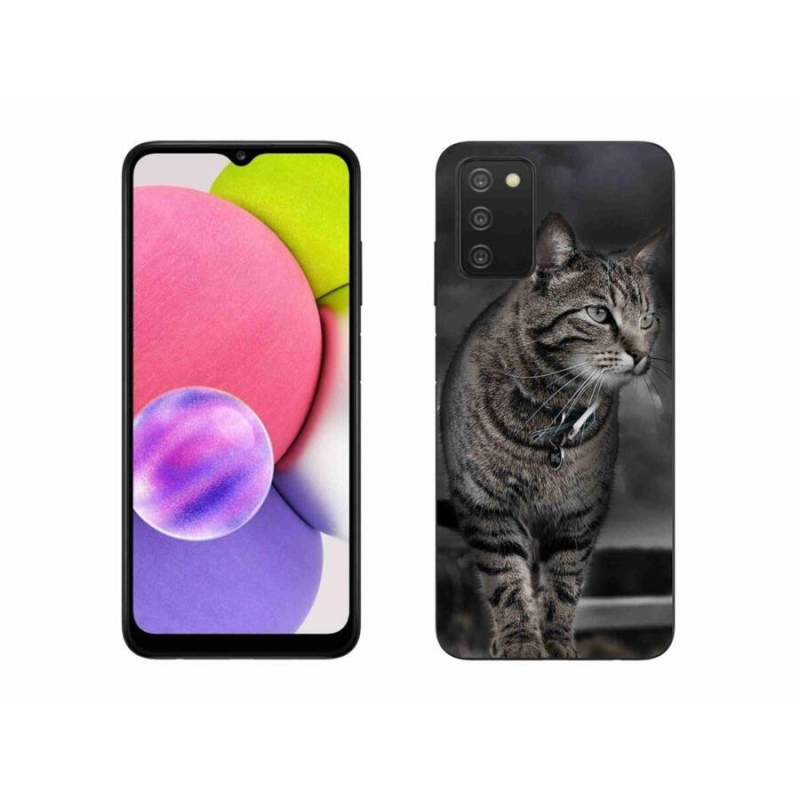 Gélový kryt mmCase na mobil Samsung Galaxy A03s (166.6 x 75.9 x 9.1) - mačka