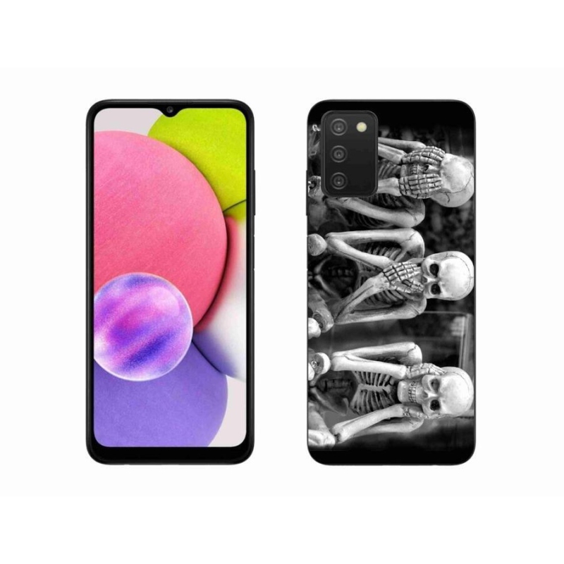 Gélový kryt mmCase na mobil Samsung Galaxy A03s (166.6 x 75.9 x 9.1) - kostlivci