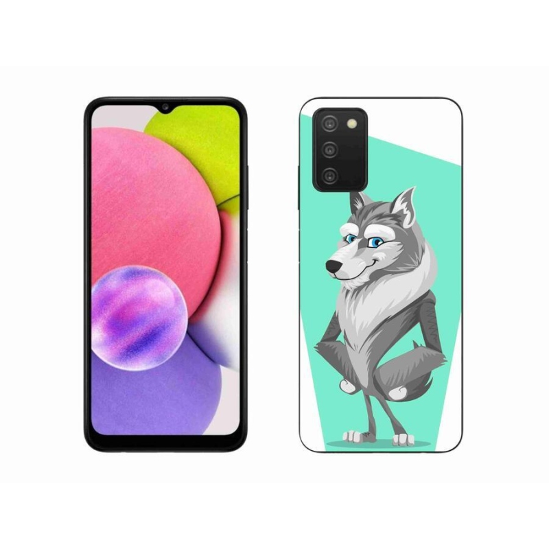 Gélový kryt mmCase na mobil Samsung Galaxy A03s (166.6 x 75.9 x 9.1) - kreslený vlk