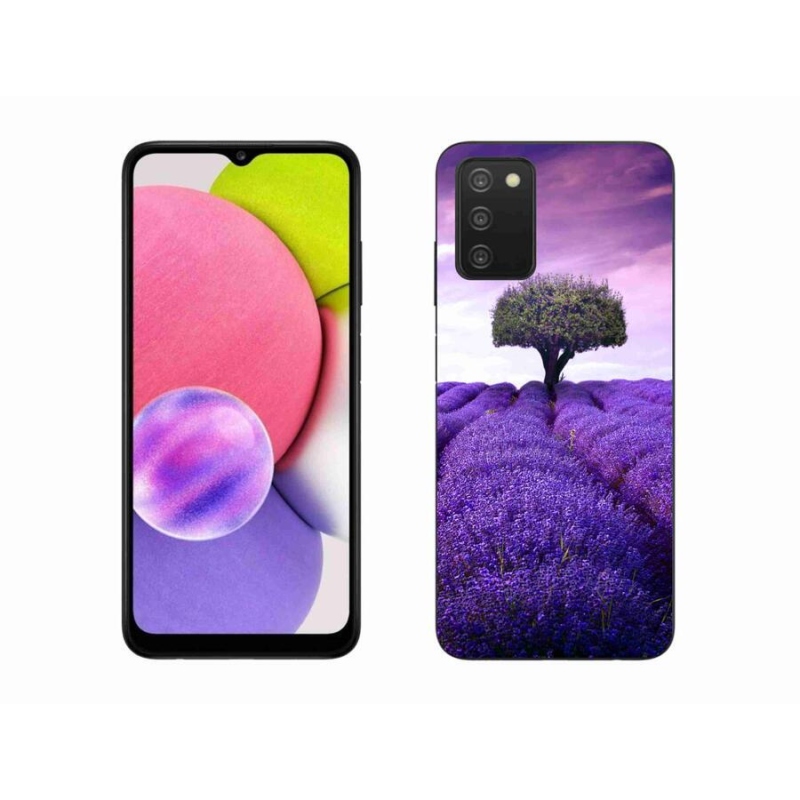 Gélový kryt mmCase na mobil Samsung Galaxy A03s (166.6 x 75.9 x 9.1) - levanduľová lúka