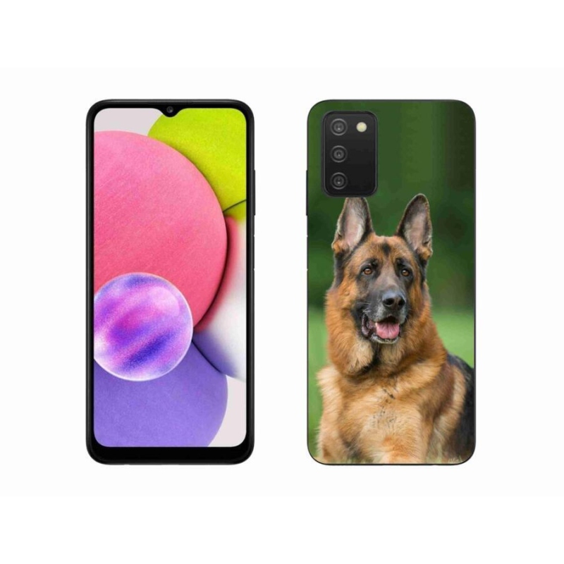 Gélový kryt mmCase na mobil Samsung Galaxy A03s (166.6 x 75.9 x 9.1) - nemecký ovčiak