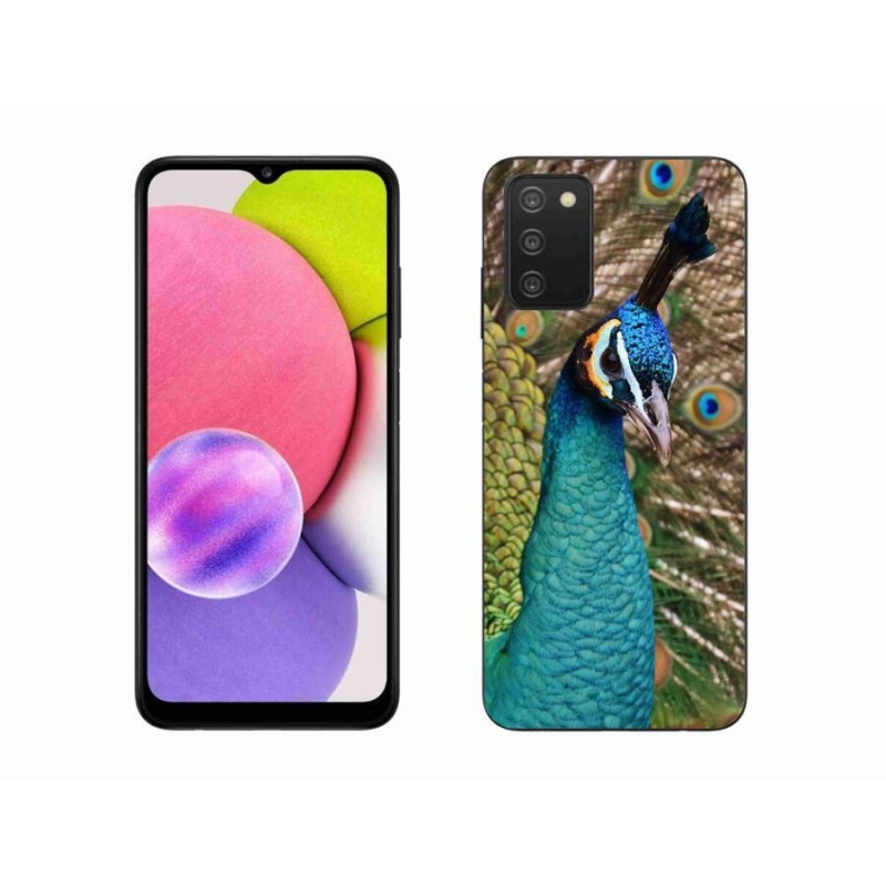 Gélový kryt mmCase na mobil Samsung Galaxy A03s (166.6 x 75.9 x 9.1) - páv