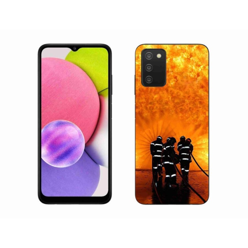 Gélový kryt mmCase na mobil Samsung Galaxy A03s (166.6 x 75.9 x 9.1) - požiar