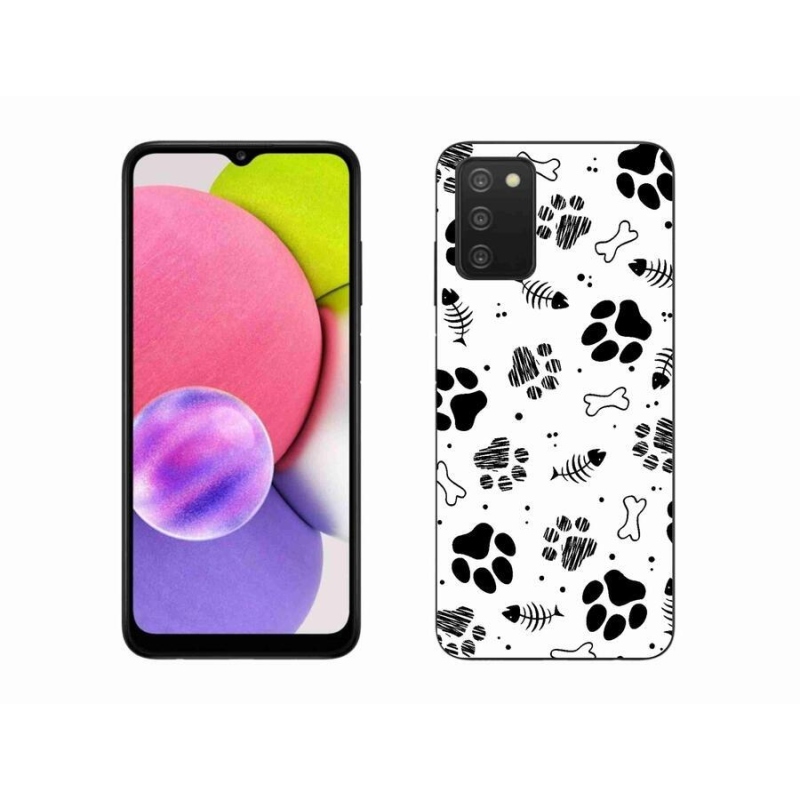 Gélový kryt mmCase na mobil Samsung Galaxy A03s (166.6 x 75.9 x 9.1) - psie labky 1