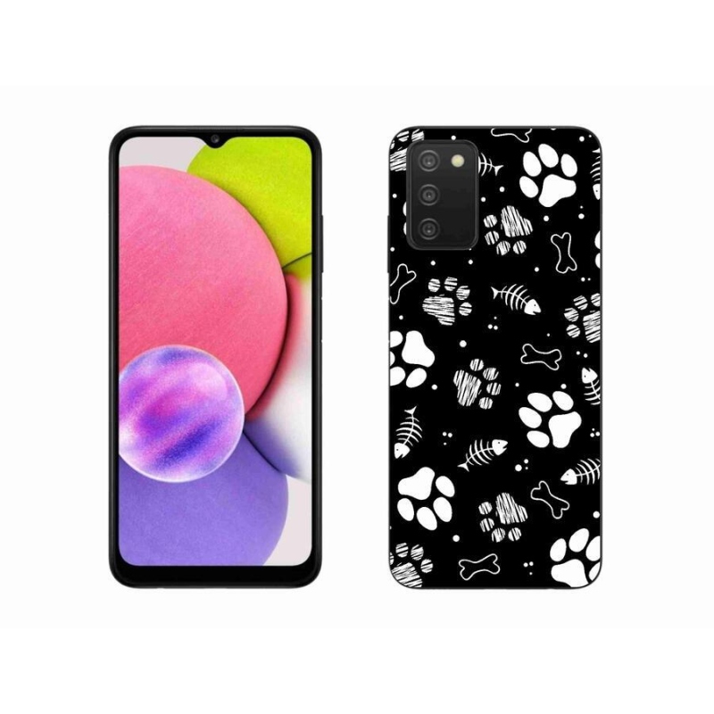 Gélový kryt mmCase na mobil Samsung Galaxy A03s (166.6 x 75.9 x 9.1) - psie labky