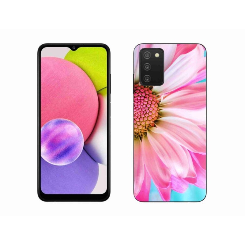 Gélový kryt mmCase na mobil Samsung Galaxy A03s (166.6 x 75.9 x 9.1) - ružová kvetina