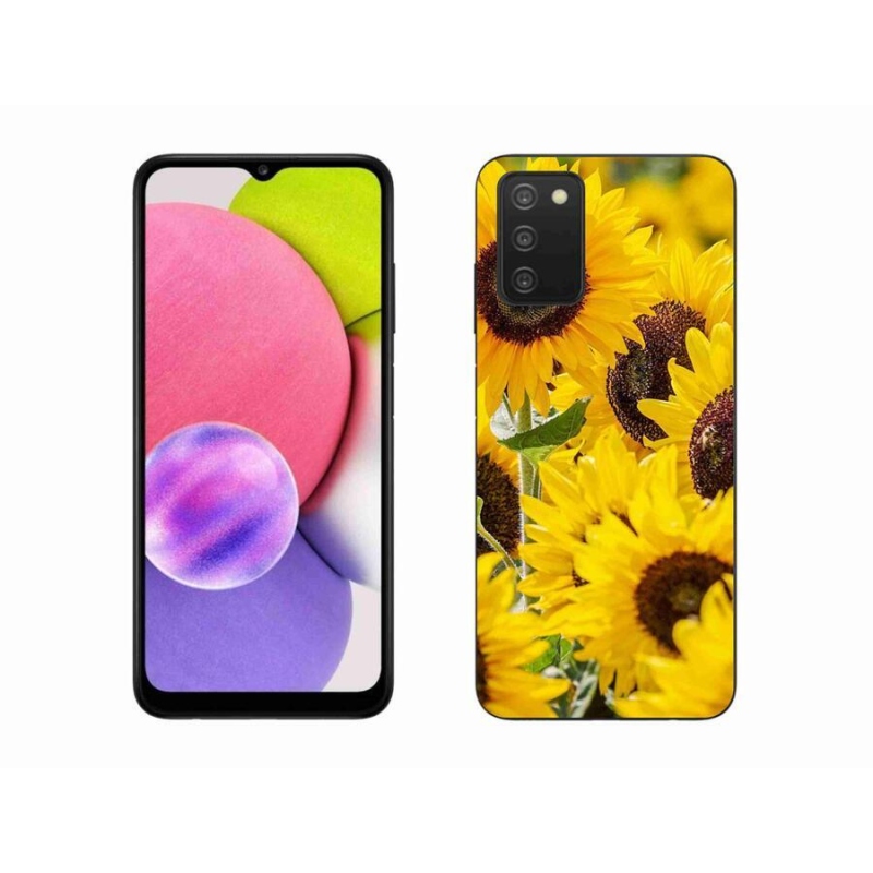 Gélový kryt mmCase na mobil Samsung Galaxy A03s (166.6 x 75.9 x 9.1) - slnečnica