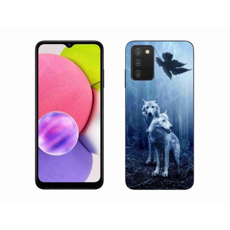 Gélový kryt mmCase na mobil Samsung Galaxy A03s (166.6 x 75.9 x 9.1) - vlci v lese