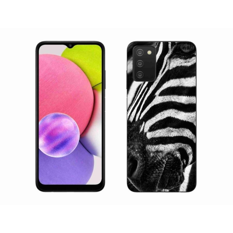 Gélový kryt mmCase na mobil Samsung Galaxy A03s (166.6 x 75.9 x 9.1) - zebra