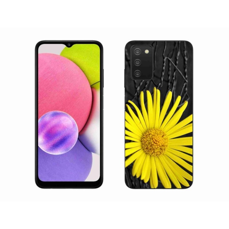 Gélový kryt mmCase na mobil Samsung Galaxy A03s (166.6 x 75.9 x 9.1) - žltý kvet