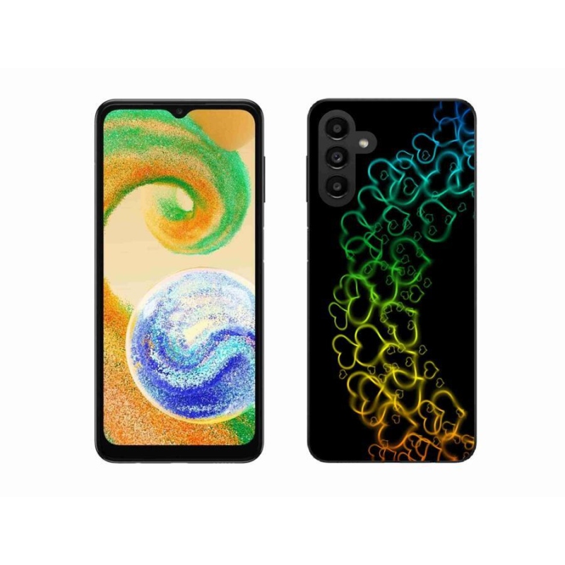 Gélový kryt mmCase na mobil Samsung Galaxy A04s (164.7x76.7x9.1mm) - farebné srdiečka