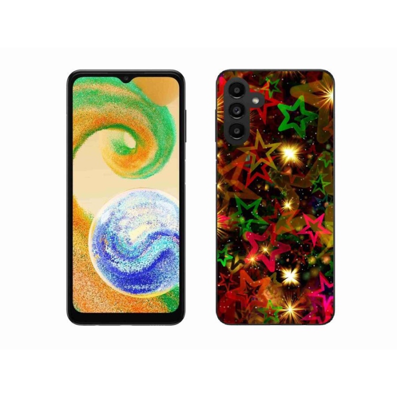 Gélový kryt mmCase na mobil Samsung Galaxy A04s (164.7x76.7x9.1mm) - farebné hviezdičky