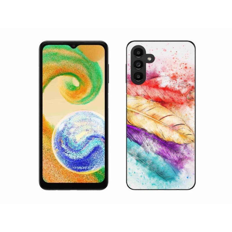 Gélový kryt mmCase na mobil Samsung Galaxy A04s (164.7x76.7x9.1mm) - farebné perie