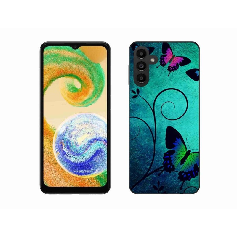 Gélový kryt mmCase na mobil Samsung Galaxy A04s (164.7x76.7x9.1mm) - farební motýle