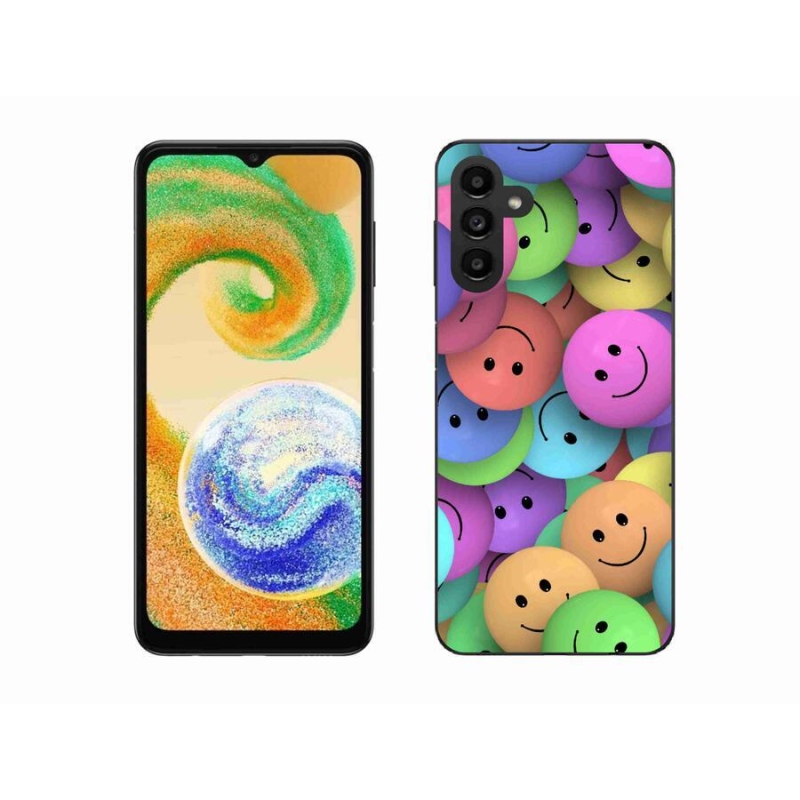 Gélový kryt mmCase na mobil Samsung Galaxy A04s (164.7x76.7x9.1mm) - farební smajlíci