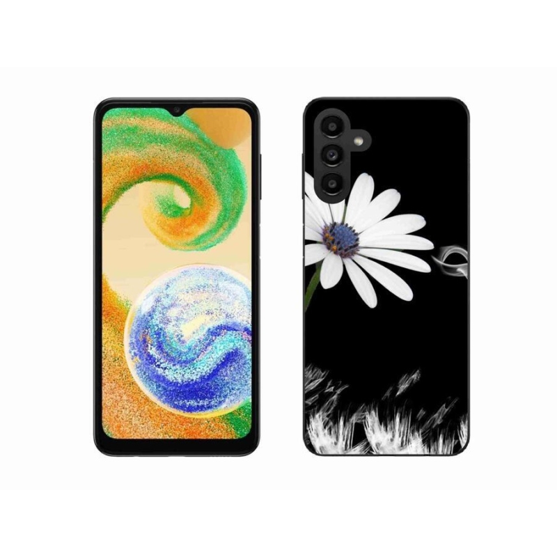 Gélový kryt mmCase na mobil Samsung Galaxy A04s (164.7x76.7x9.1mm) - biela kvetina