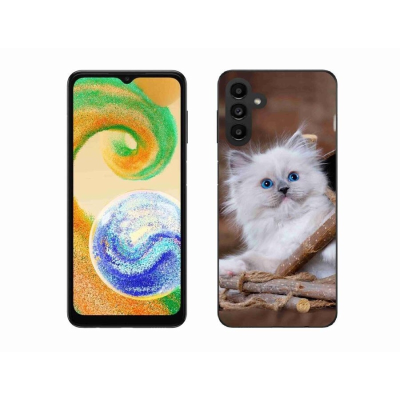 Gélový kryt mmCase na mobil Samsung Galaxy A04s (164.7x76.7x9.1mm) - biele mačiatko