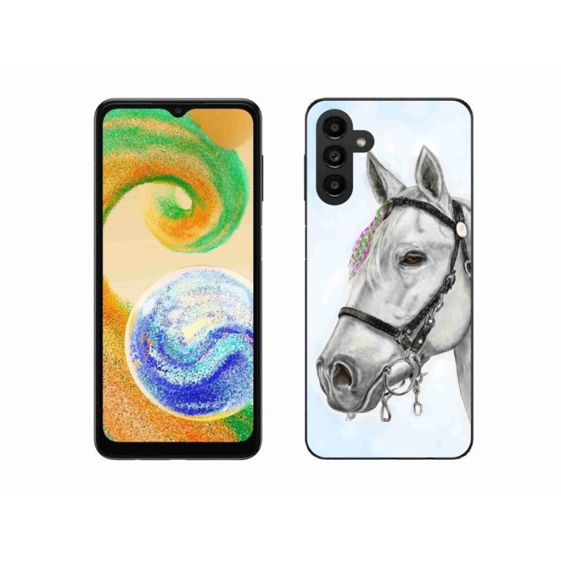 Gélový kryt mmCase na mobil Samsung Galaxy A04s (164.7x76.7x9.1mm) - biely kôň 1